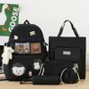 School bag backpack female primary school students cute school bag five-piece set high value large capacity junior high school leisure backpack