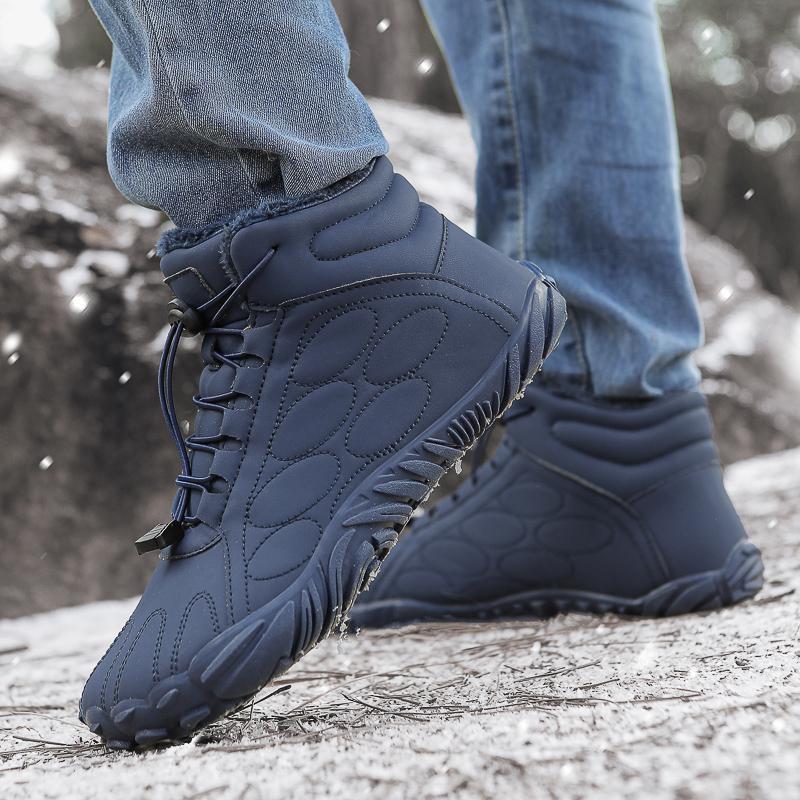Fashion Winter Booties Men Snow Bare Foot Casual Shoes Outdoor Work Shoes Ladies Warm Fur Men Ankle Shoes Snow Boots