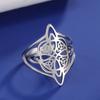 Dawapara Hexenknoten Dreifaltigkeit Damenring Edelstahl Hexerei Triquetra Keltisch Glücksbringer Irischer Schmuck
