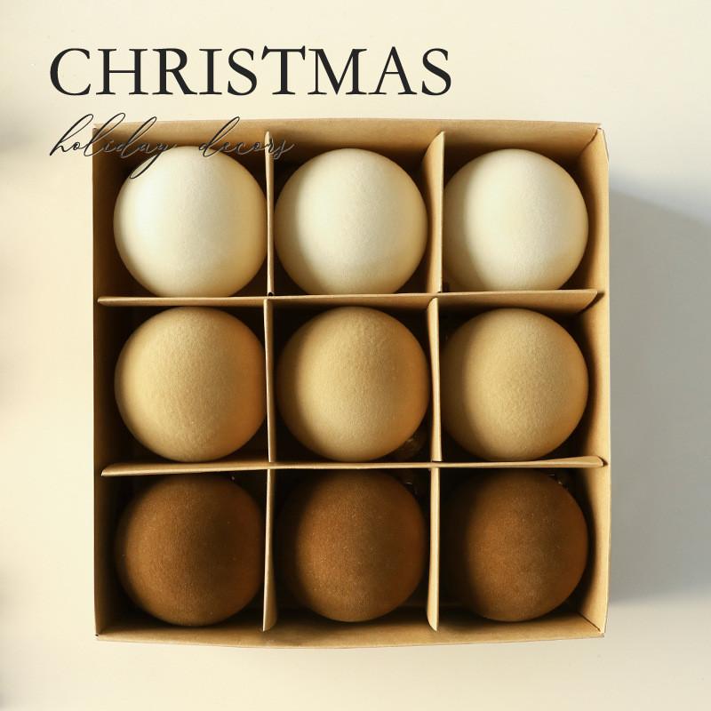 Christmas Tree Decor Flocking Balls Set With Multiple Colors For Holiday Festivities