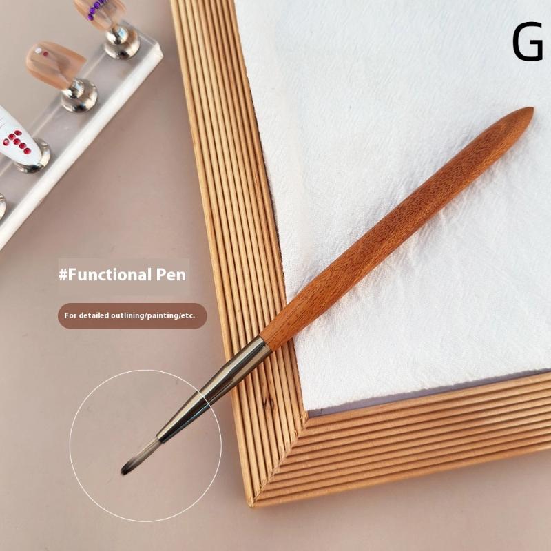1/7Pcs Walnut Nail Art Brushes Contains Various Sizes Of Exquisitely Painted Nail Drawing Line Pen For Salons