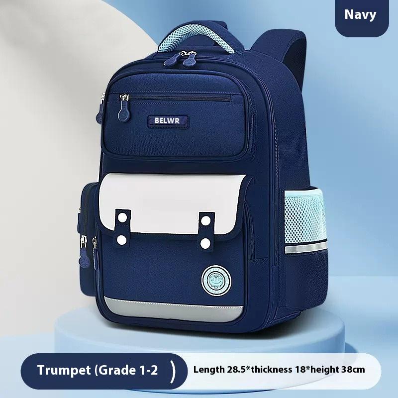 Barneskoletaske Gutter og Jenter Ny Ryggbeskyttelse Lett Stor Kapasitet Ryggsekk