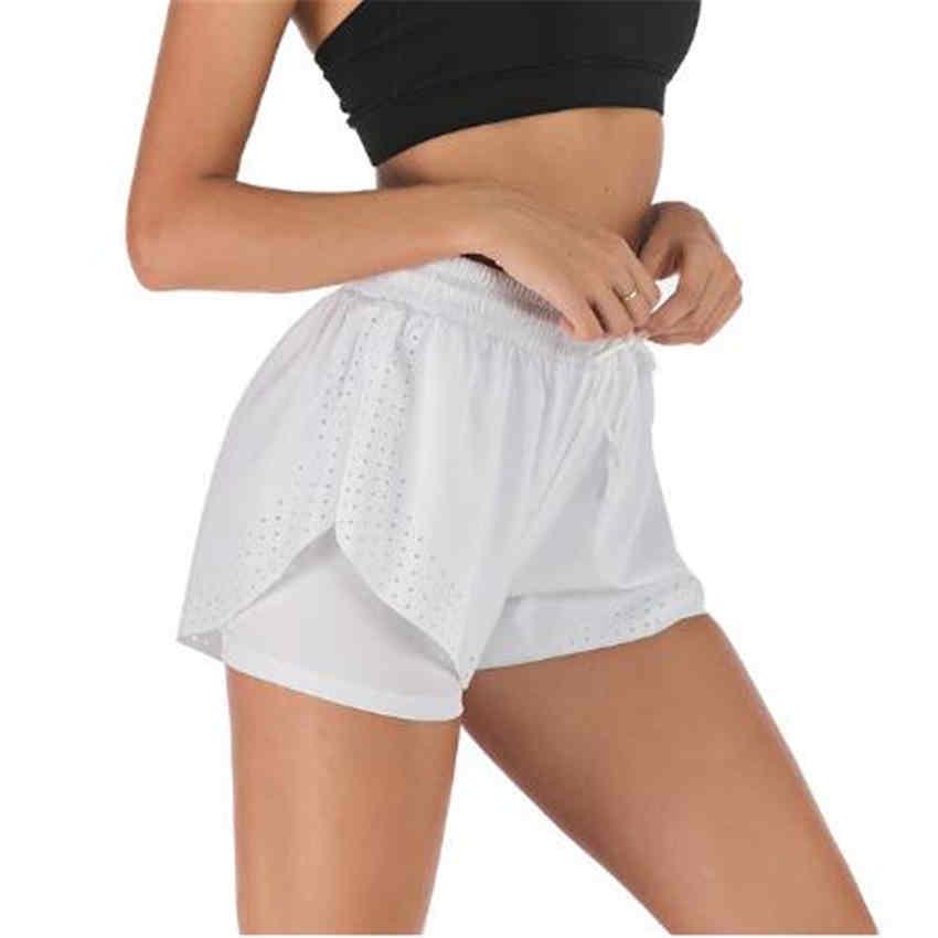 Women Summer Running Shorts Elastic Waist with Waist Rope Quick Dry Sports Fitness Workout Shorts