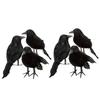 3pcs/set Halloween Black Crow Fake Bird Toys Feather Animal Festival Decoration Props Party Supplies Garden Statues Sculptures