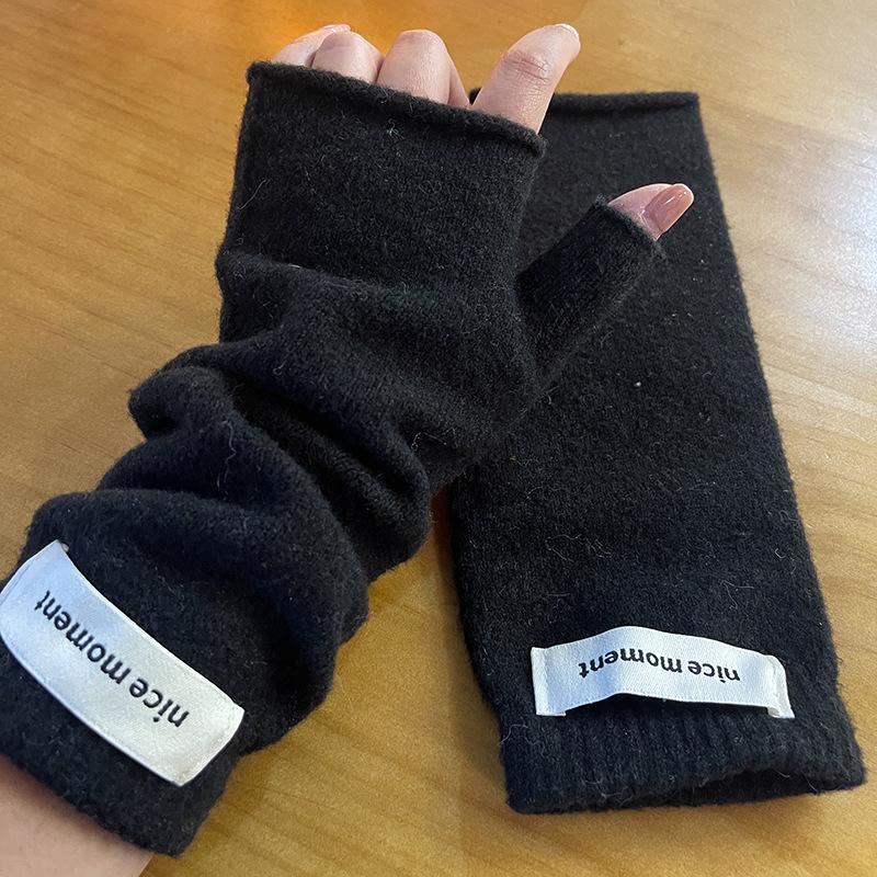 Long Fingerless Mittens Women's Winter Warmer Gloves Fashion Arm Sleeves Casual Goth Wrist Sleeves Christmas Glove