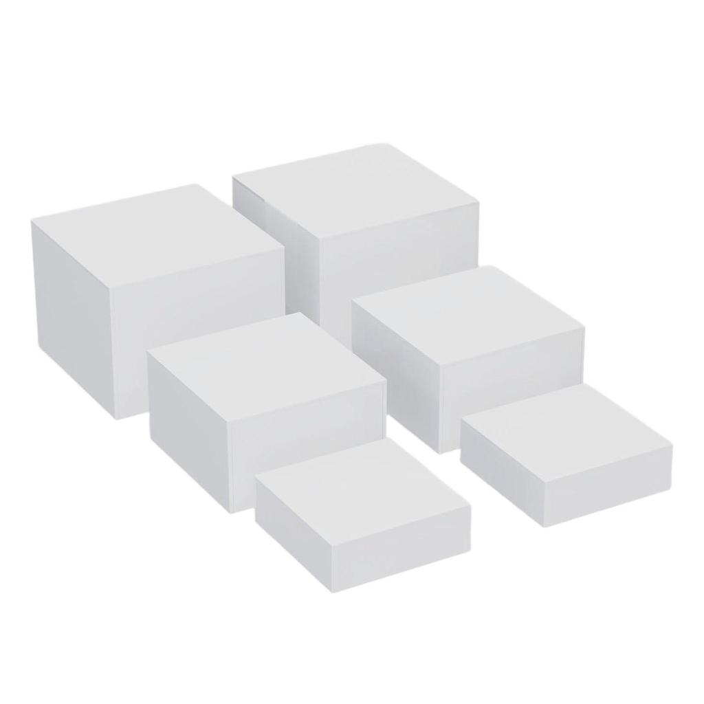 6Pcs Acrylic Riser Display Stands Food for Dessert Buffet Table White