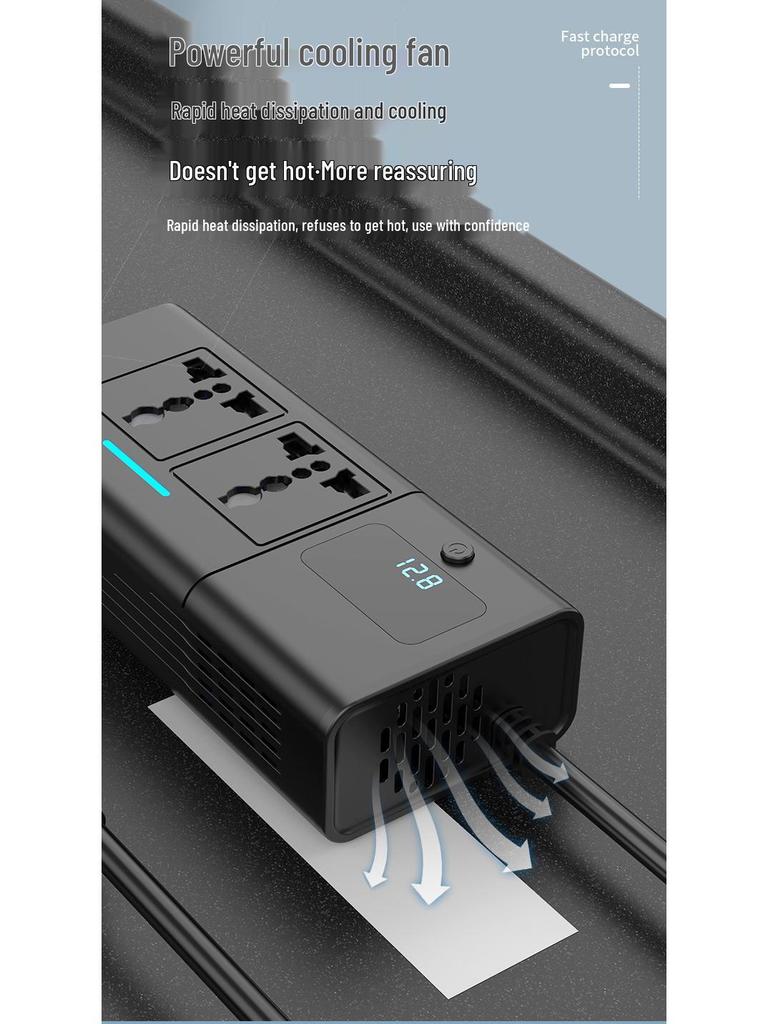 200W Car Power Inverter with Digital Display, DC12V To AC220V Converter