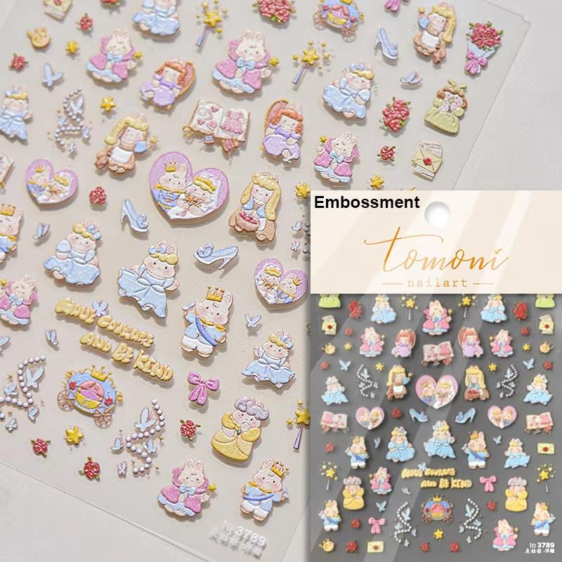 1pcs Cute Sketching Graffiti Animal Cat Dog Rabbit Bear Laser Nail Art Sticker Designs Self Adhesive Decoration Decal Acessories