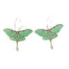 1 Pair Green Butterfly Moth Unusual Acrylic Hanging Pendants Earrings For Women Female Girls Vintage Earring Jewelry