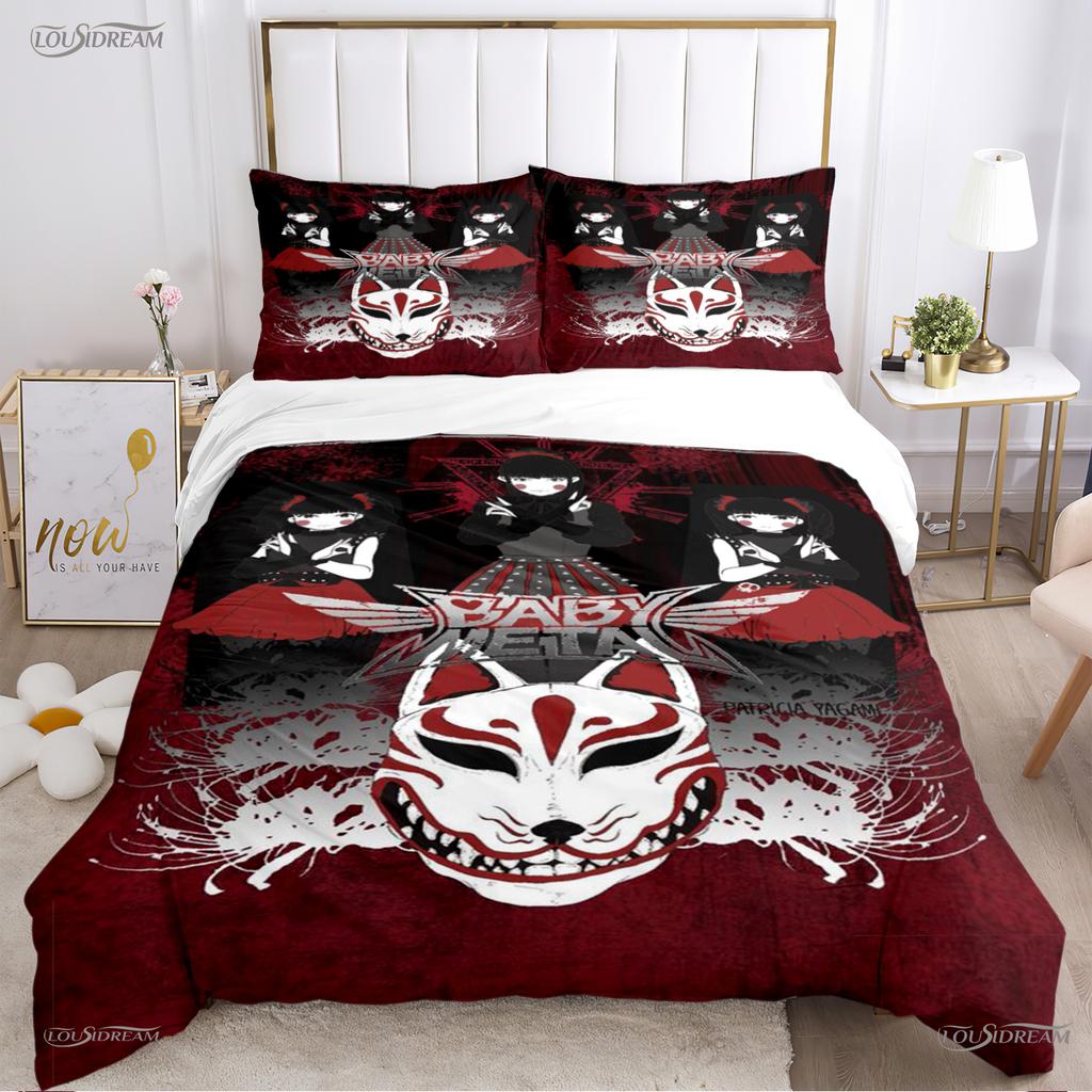 Babymetal kombination Hela säsongen Påslakan Täcke Sängkläder Set Mjukt Täckesöverdrag och Örngott Enkel/Dubbel/Queen/King