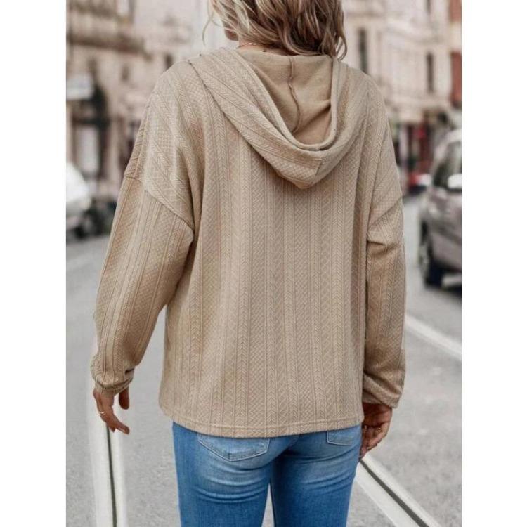 Women Fashion Casual Solid Color Print Hooded Sweatshirts Long Sleeve Pullovers Winter Fall Hoodies