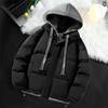 Fashion brand fake two-piece cotton coat for men and women, autumn and winter trendy loose casual thickened warm cotton coat hooded jacket