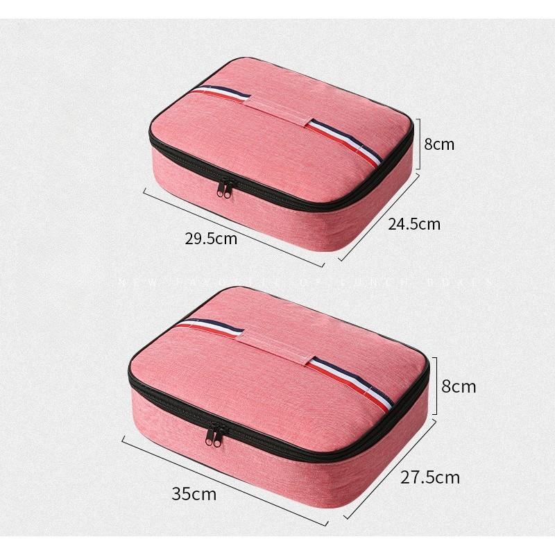 New Student Food Insulated Bag Large Capacity Portable Lunch Insulated Bag Bento Bag Outdoor Portable Waterproof Lunch Box Bag