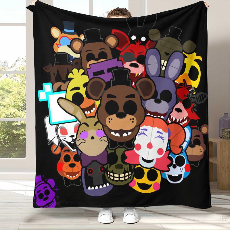 Pătură de Flanelă Horror Freddy F-FNAF Games, Pătură Pufoasă Ultra Moale și Călduroasă pentru Casă Dormitor Pat Canapea Birou Camping Picnic