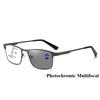 Classic Square Business Multifunctional Photochromic Presbyopia Glasses Unisex For Both Near And Far Use Anti Blue Light Glasses