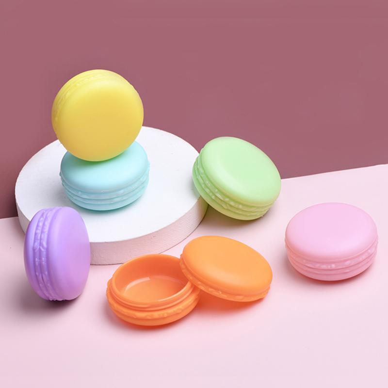 5Pcs 10g Macaron Cream Jar,PP Plastic Lotion Cream Box Bottle,Cosmetic Foundation Cream Pill Storage Box,Travel Portable Makeup