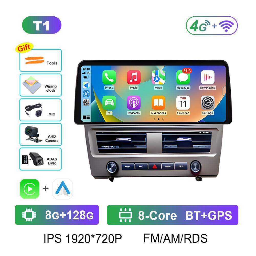 12.3 inch Touch Screen Wireless Carplay for Nissan Tiida C11 2005 2006 2007 2008 - 2010 GPS Navigation Bluetooth Cooling fan 4G