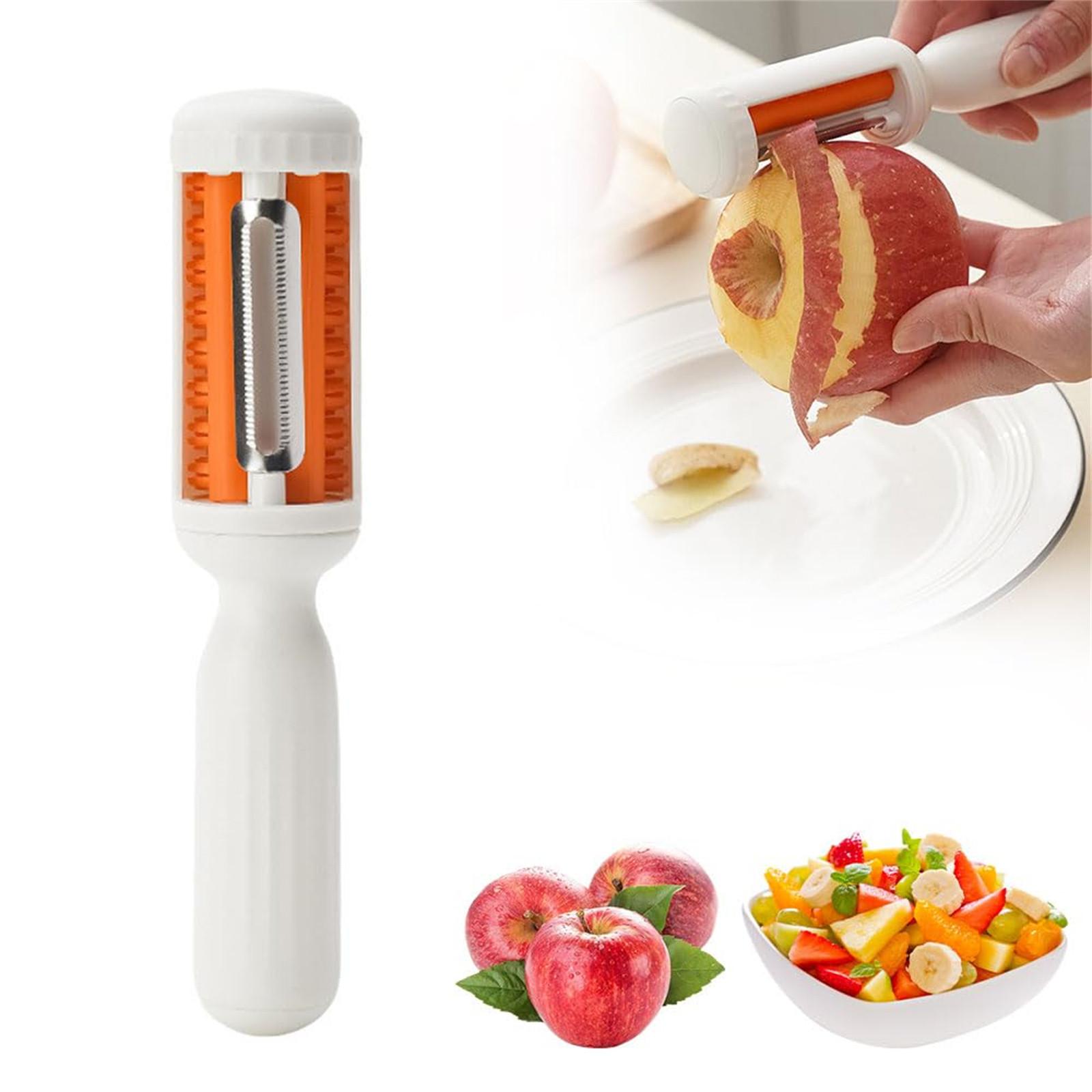 

Многофункциональный нож для очистки овощей, овощечистка 2 в 1, кухонный инструмент, легко чистящийся, кухонные гаджеты, поворотная овощечистка с щеткой One Size белый