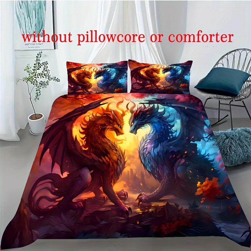 2/3D Dream Catcher Double Dragon Duvet Cover Set (1 Duvet Cover + 1/2 Pillowcase Coreless) - Soft Comfortable