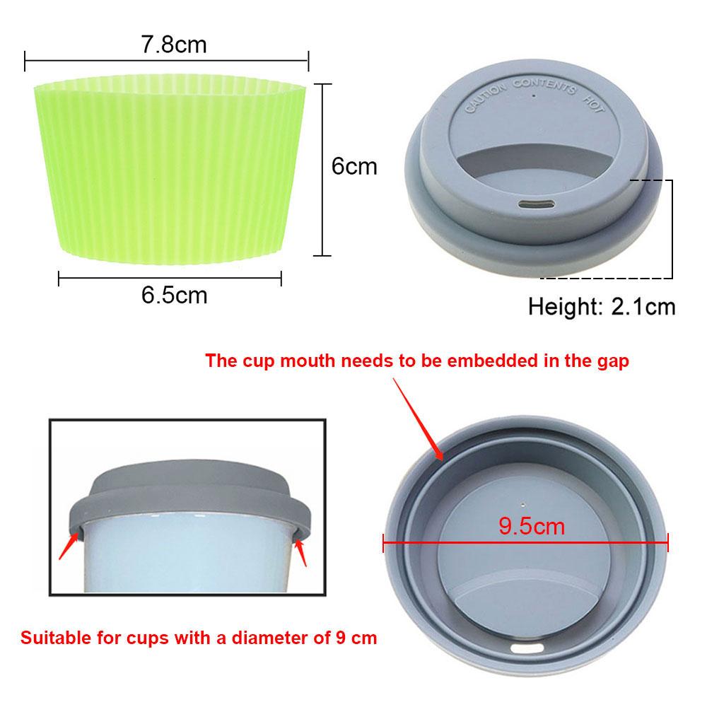 Universal Reusable Silicone Cup Lids Fresh Cover Insulation Anti-Dust Cup Cover Coffee Mug Lids Suitable for 9cm Cup Diameter