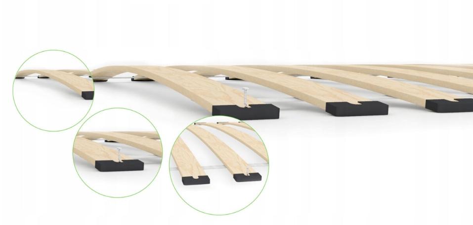 Bed Frame 140x200 Double Cm 2x70 32 Birch Slats 200kg