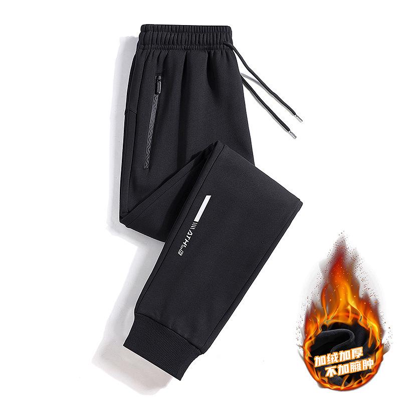 

Мужские спортивные штаны в корейском стиле с модным принтом, большого размера, на шнурке, с добавлением бархата, утолщенные, для осени/зимы 2024 года. 5XL