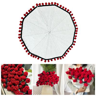 Crochet Rose Bouquet Blanket Handmade Flower Throw Blanket Crocheted Roses Blanket for Home Bed Couch Decor Anniversary Gift