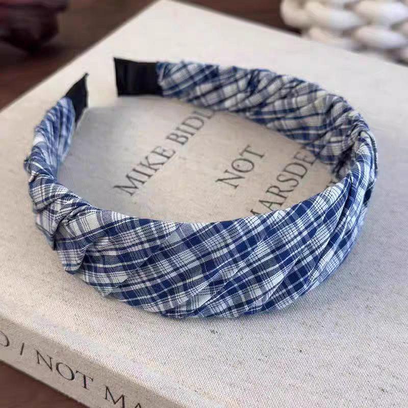 Korean Retro Plaid High Top Fashion Headband & Versatile Hair Clip 2025