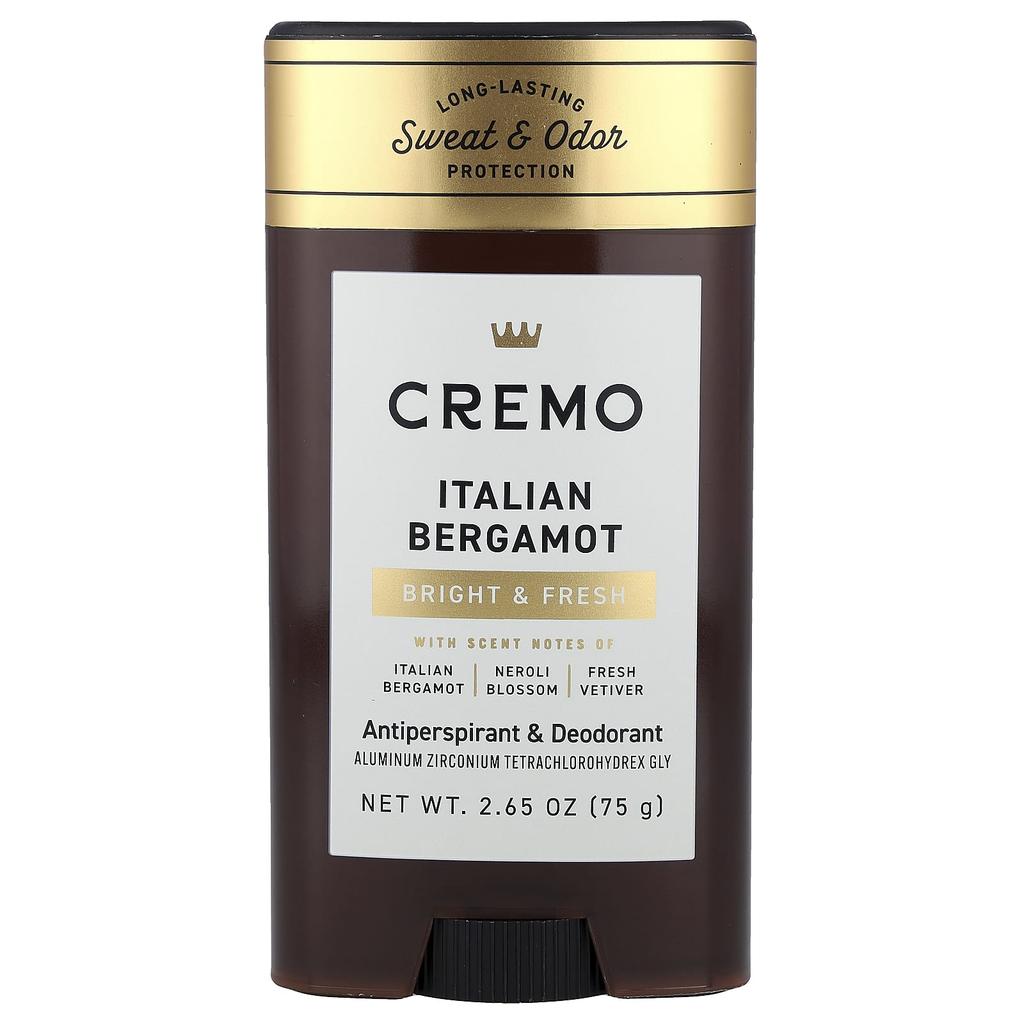 Cremo Antiperspirant & Deodorant, Italian Bergamot, 75g (2.65oz)