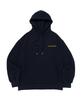Felpa con cappuccio oversize con logo essenziale (Blu Navy/Giallo)
