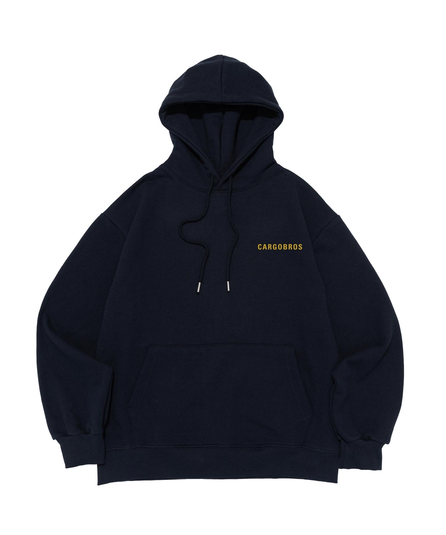 Cargo Bros Essential Logo Oversized Hoodie (Navy/Yellow) Xl