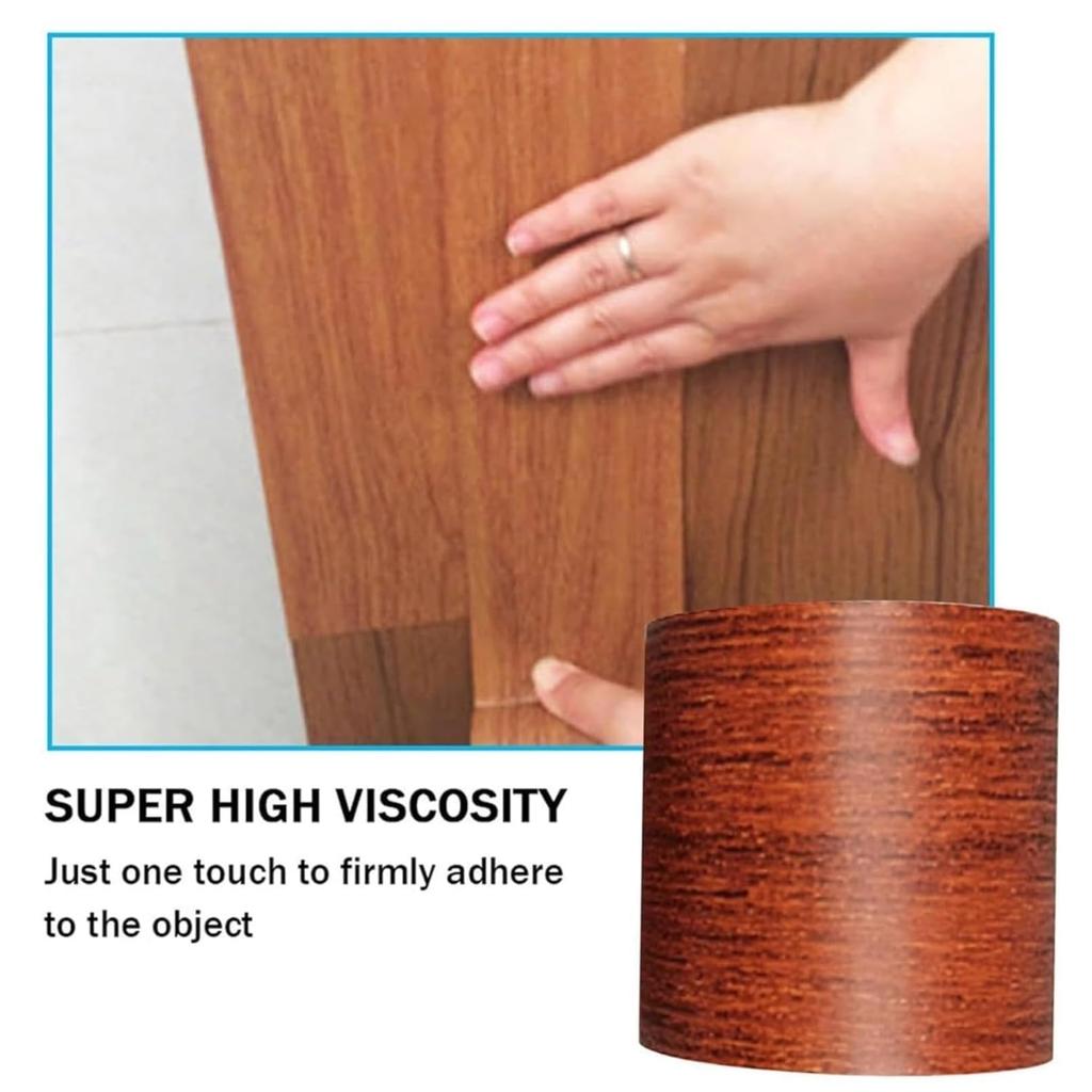 ZITIXO Wood Grain Masking Tape, Wood Grain Seal, Strong Adhesive, Mildew Resistant, Removable Walnut