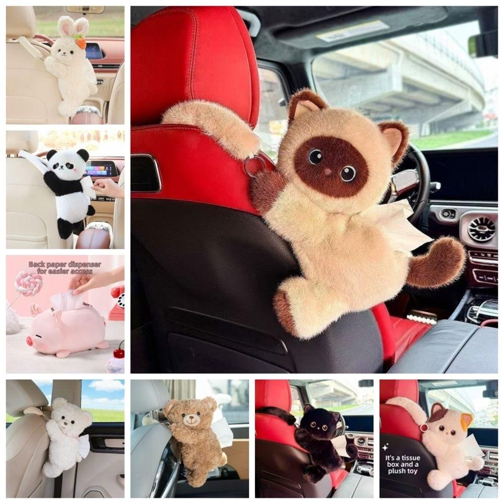 30cm Car Tissue Box Cute Doll Hanging Tissue Box Funny Tissue Napkin Holder  Paper Organizer