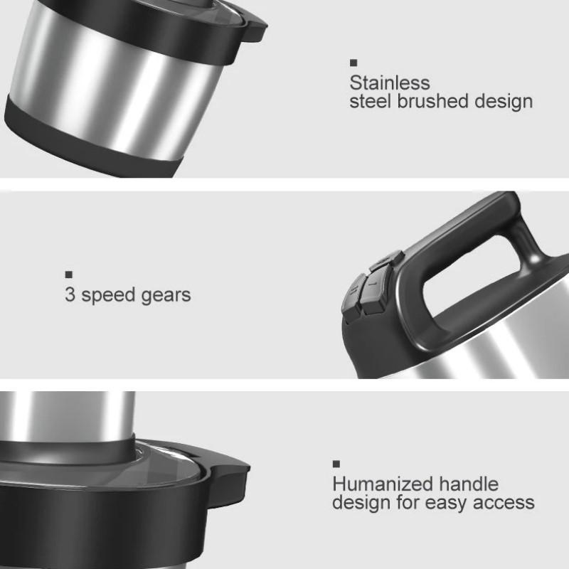 1500W  Stainless Steel Meat Grinder 3 Gears Powerful 4-Layer Blade Vegetable Crusher Kitchen Onion Garlic Grinder