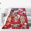 VOX H-Hazbin Hotel Alastor Gioco Coperta Calda Morbida Viaggio Ufficio Peluche Biancheria da Letto Plaid Soffice Divano Letto Flanella Copriletto