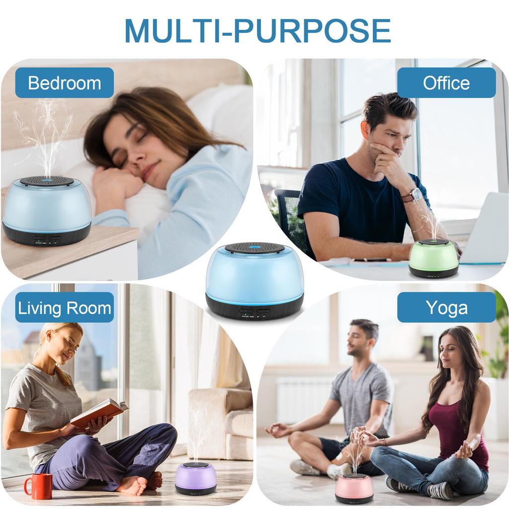 Wood Grain Ultrasonic Aroma Diffuser Lamp, 300ml Humidifier for Bedroom/Desktop