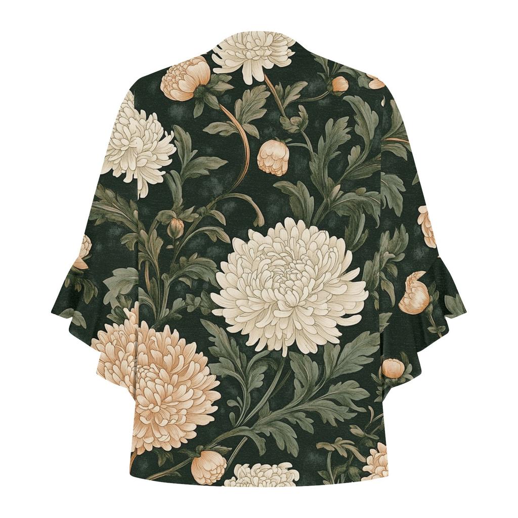 Letnie damskie topy z dekoltem w serek i rękawem trzy czwarte, koszule w stylu vintage z kwiatowym nadrukiem, codzienne koszule