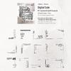Sugar Poetry White Ink Sticker Pack: Retro Time Letter Series, 30 Sheets, 6 Designs