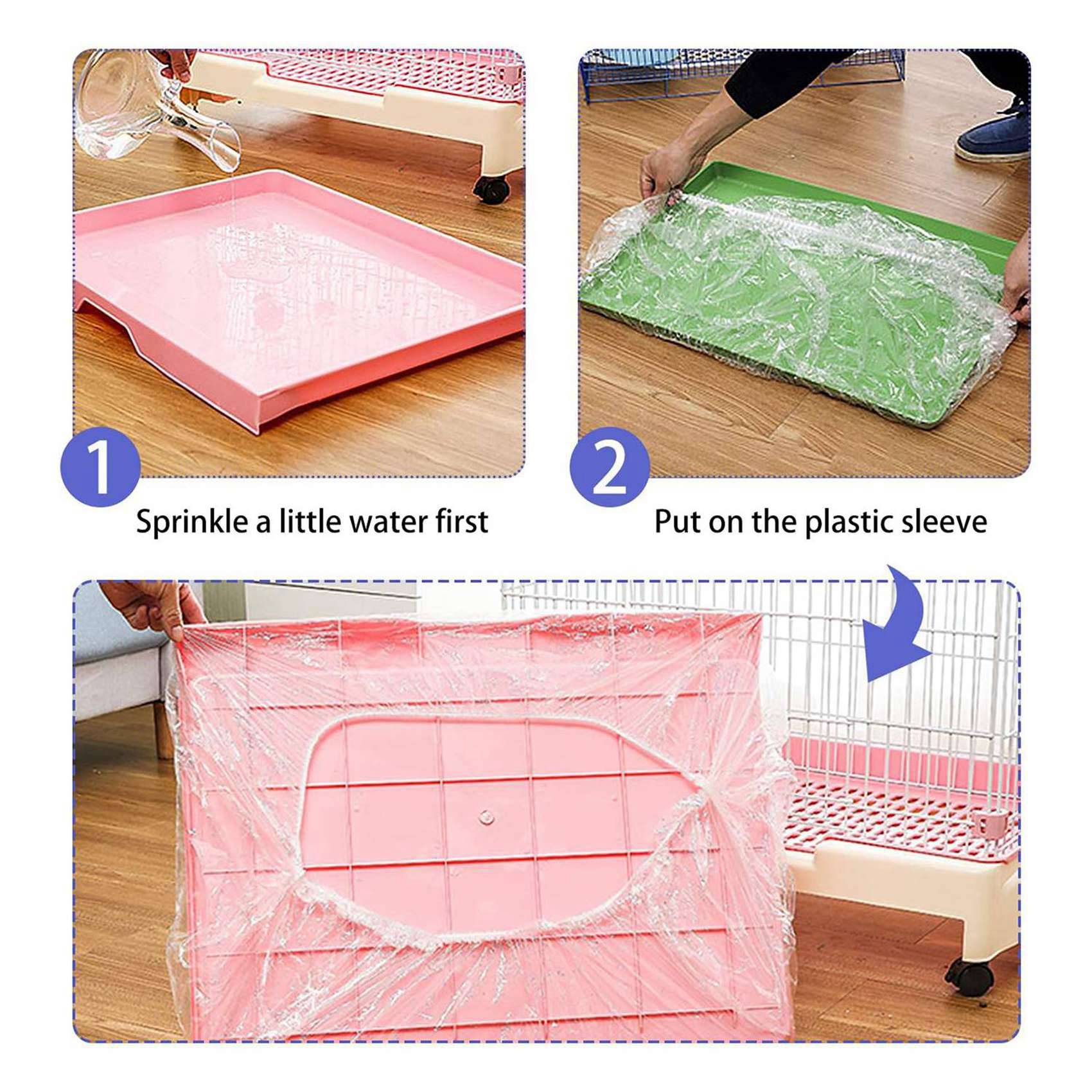 

100 Pcs Disposable Cage Liner, Clear Plastic Bunny Cage Liner Bag Universal Toilet Film For Bunny Guinea прозрачный