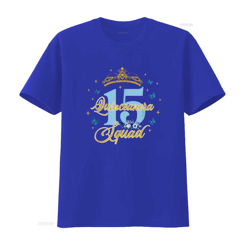 Quinceanera Squad T shirt Mis Quince Anos 15th Birthday Girl vintage Washed Stylish Slightly Soft fashion designer clothes