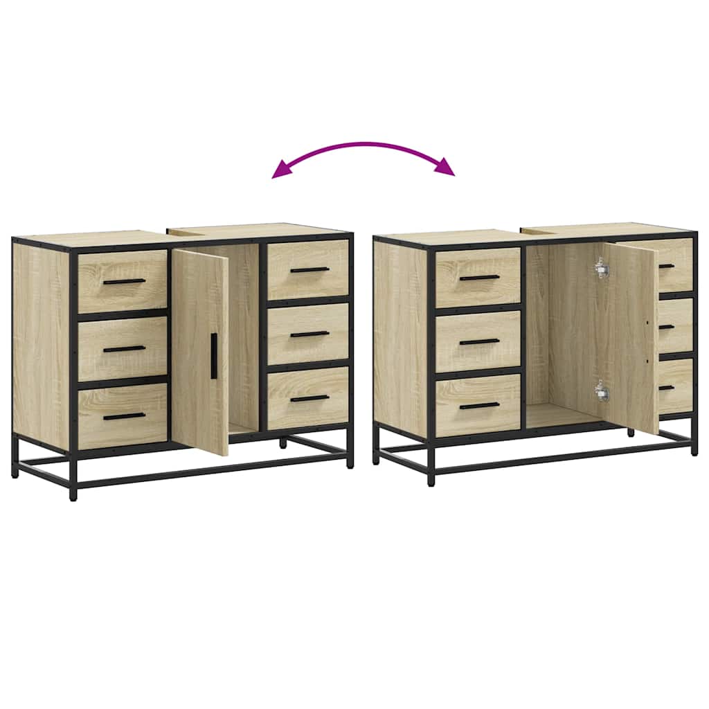 Washbasin Cabinet in Sonoma Oak 80 x 33 x 60 cm Particleboard