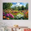 2D Spring Floral Backdrop, Lush Garden with Colorful Flowers Photography Background