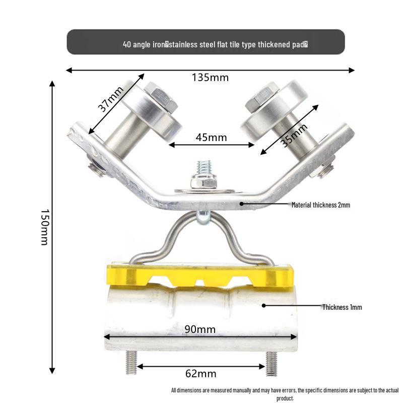 Poulie en fer d'angle pour arrosage de serre avec roulement à œillet et chariot à roues