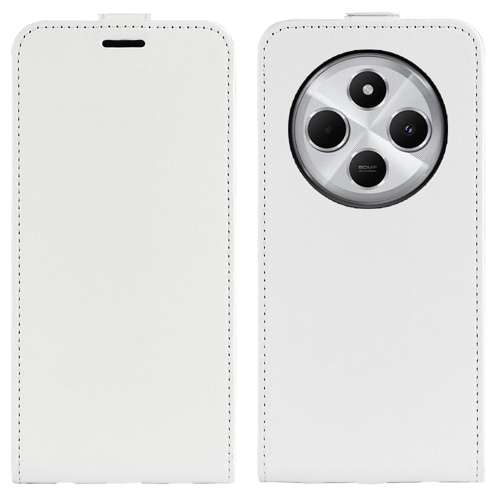 

For Xiaomi Poco C75 4G/Redmi 14R 5G/14C 4G Case with Card Slots Vertical Flip Leather Phone Cover White