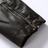 Men's Fashion Casual Solid Color Plus Velvet Lapel PU Leather Jacket