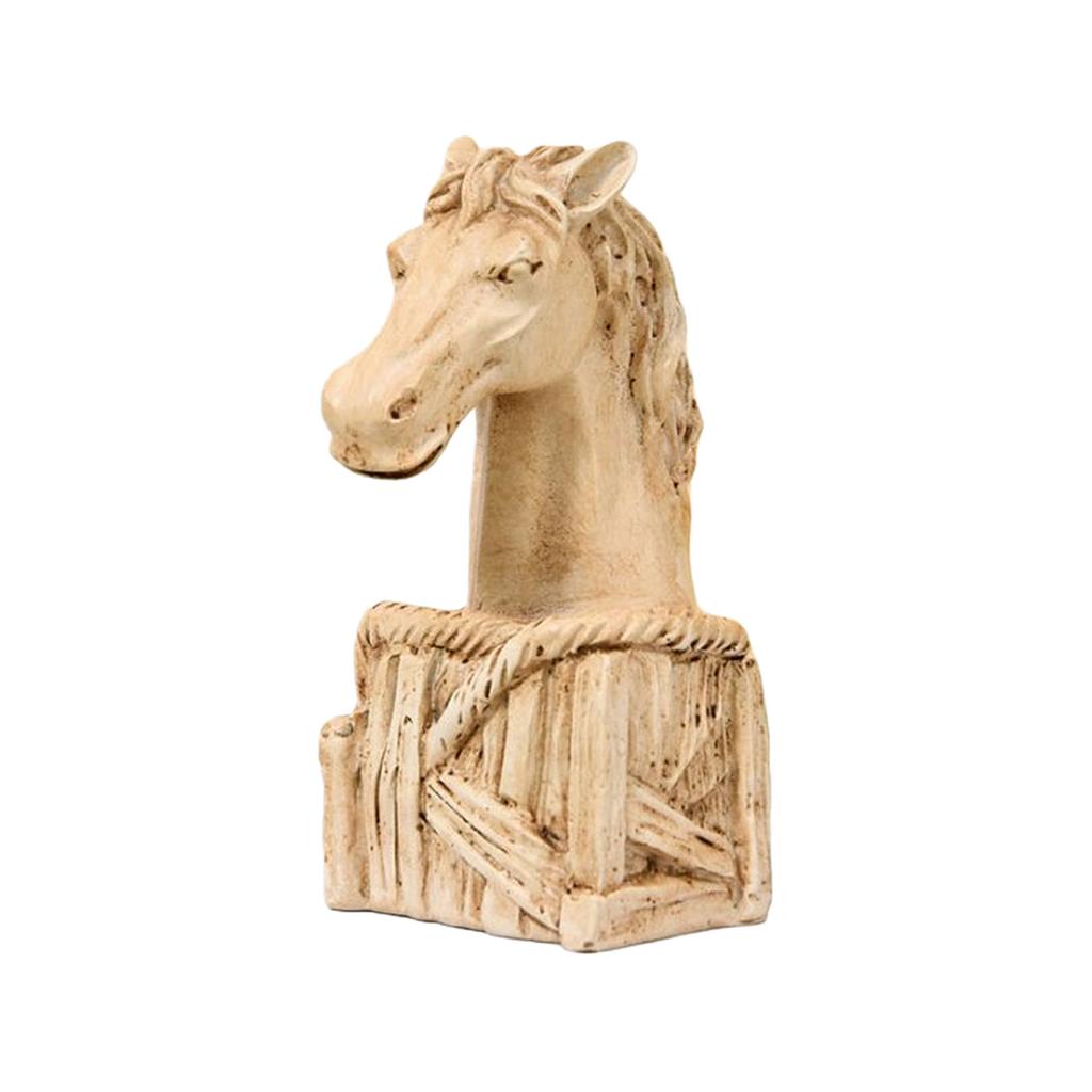 Couples Horse Figurines Horses Head Statue Paperweight Animal Sculptures Ornament for Home Office Desktop Decorations