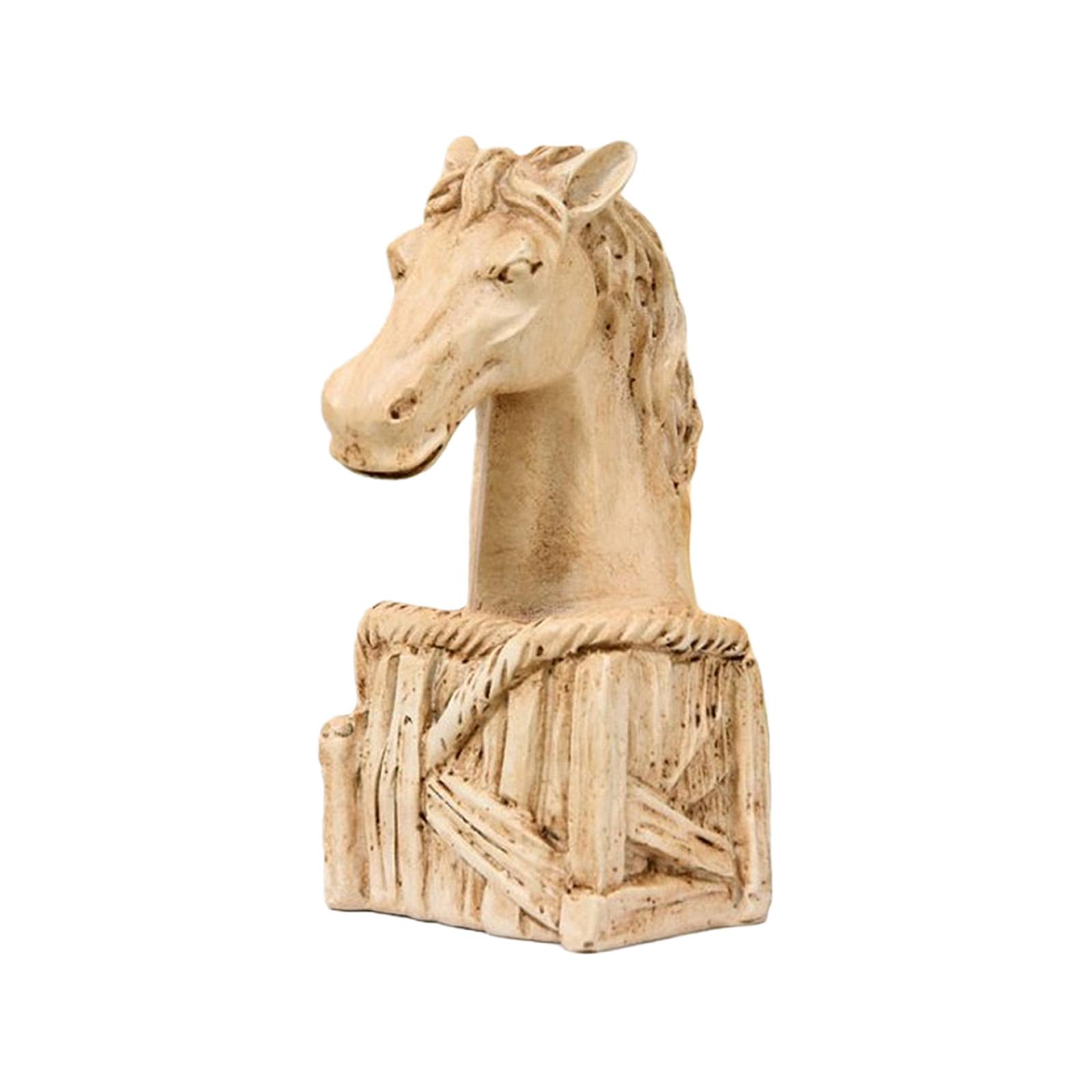 

Couples Horse Figurines Horses Head Statue Paperweight Animal Sculptures Ornament for Home Office Desktop Decorations