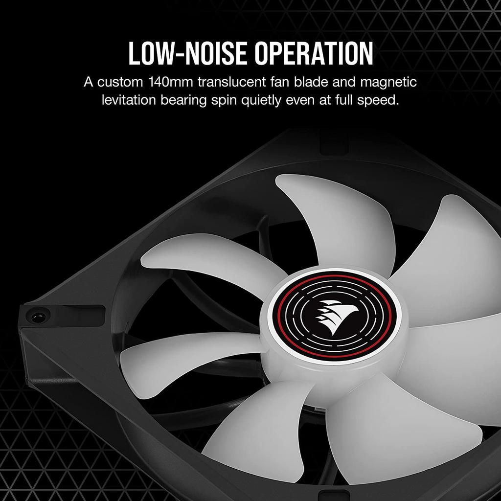 CORSAIR ML140 LED ELITE, 140mm Magnetic Levitation Red LED Fan with AirGuide, Single Pack (CO-9050123-WW)