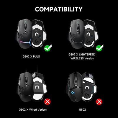 Skleněné nožičky pro myš G502 X Lightspeed / G502 X Plus Vlastní kulaté zakřivené okraje Skleněné slidery pro myš