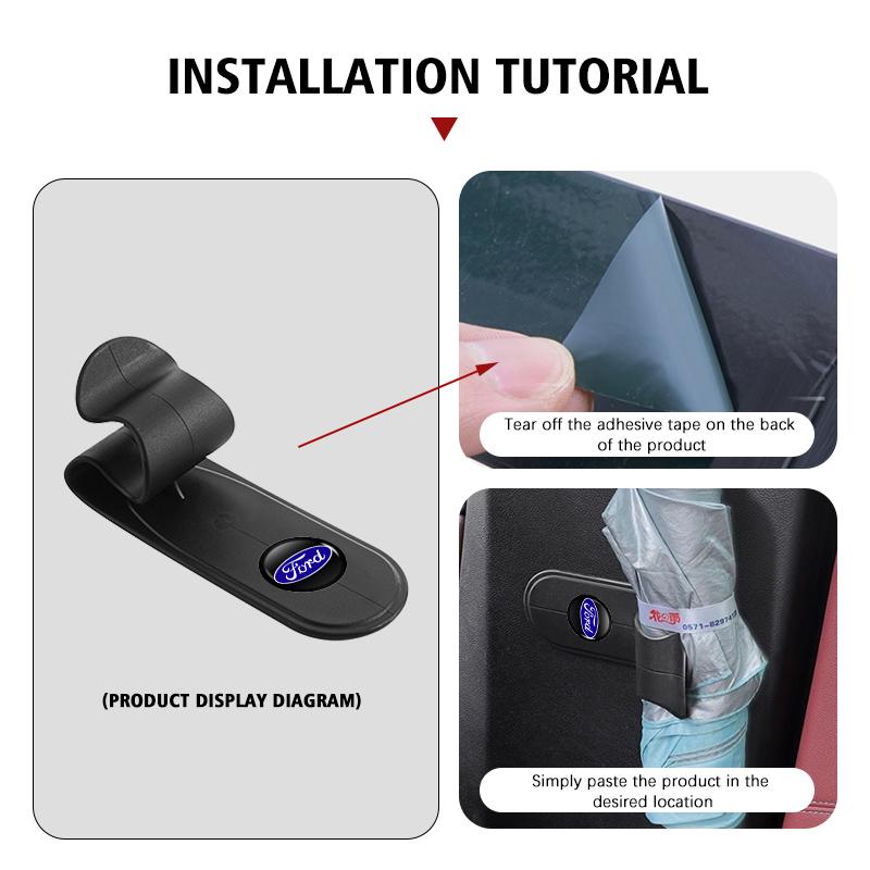 For Ford Multifunctional Car Umbrella Holder PP Adhesive Auto Organizer Clip Fiesta Ranger Mondeo Escape Ecosport Fusion